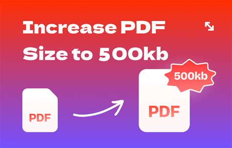 How to increase pdf size in kb