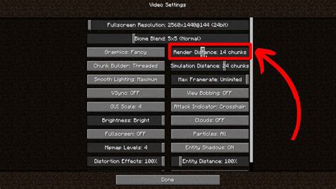 How to increase render distance in minecraft java.  Setting this lower can...