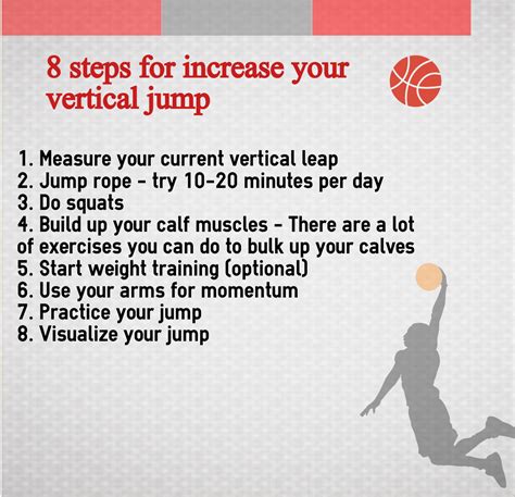 How to increase your vertical jump. Enhancing the vertical jump requires a comprehensive approach that encompasses strength training, plyometrics, speed and agility work, flexibility, nutrition, recovery, mental conditioning, and basketball-specific drills. Technology can be valuable in tracking progress, analyzing jump metrics, and optimizing training … 
