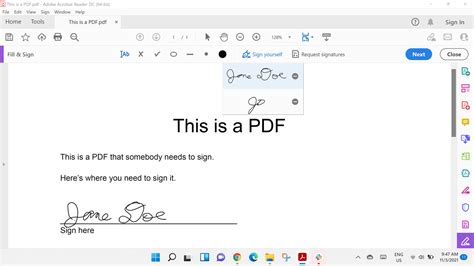 How to input signature in pdf