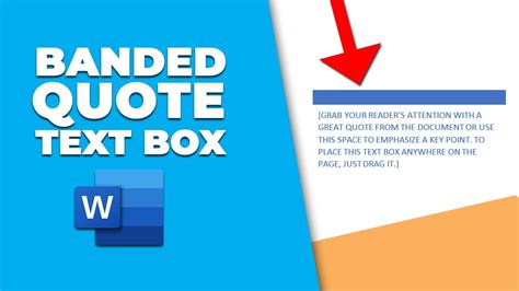 How to insert a banded quote text box in word YouTube