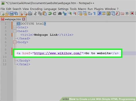 How to insert a link in html