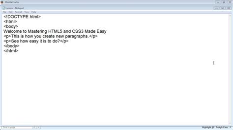 How to insert a paragraph in html