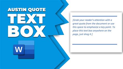 How to insert an Austin quote text box in word YouTube