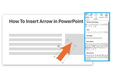 How to insert an arrow in powerpoint