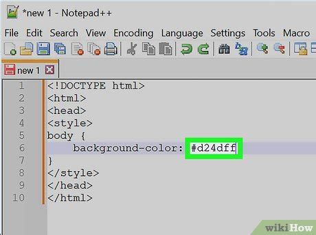 How to insert background color in html