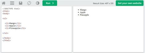 How to insert bullet points in html