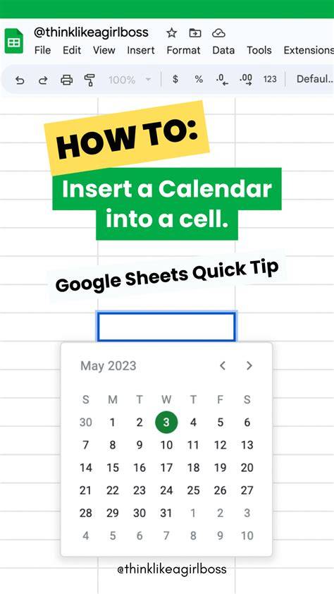 How to insert calendar in google sheets cell to select date.  But there is a smarter T...