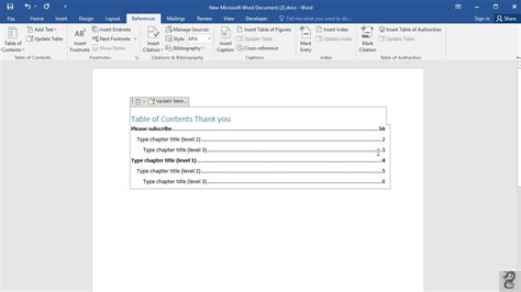 How to insert contents in word