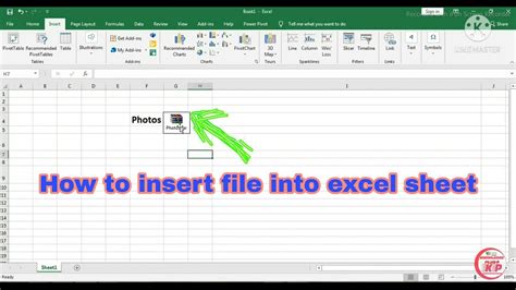 How to insert file into excel sheet YouTube