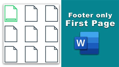 How to insert footer only first page in Microsoft word YouTube