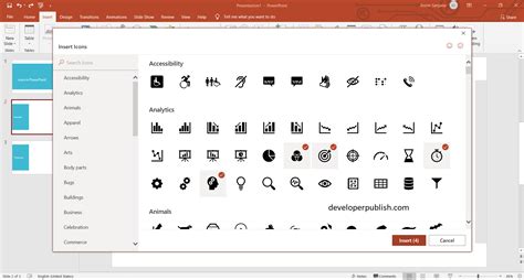 How to insert icons in powerpoint