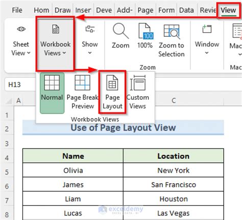How to insert page number in excel