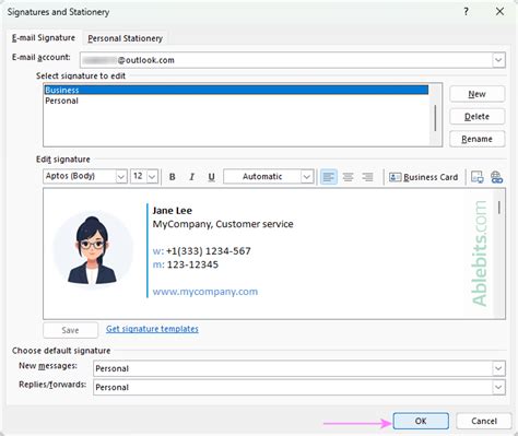 How to insert picture in outlook signature