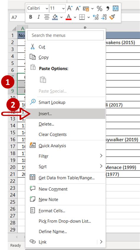 How to insert rows in excel automatically