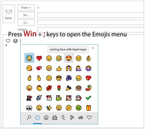 How to insert smiley in email