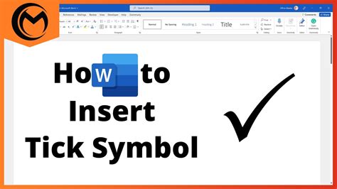 How to insert tick symbol in word