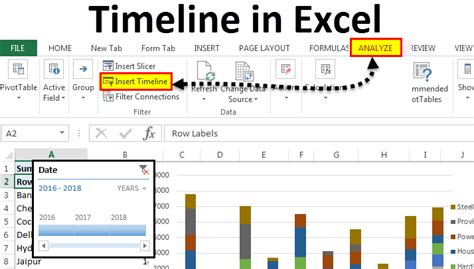How to insert timeline in excel