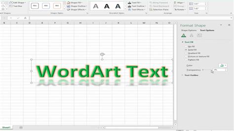How to insert wordart in excel