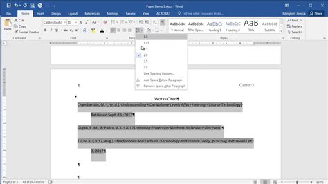 On Microsoft Word, how do you create a MLA works cited page? Click the References tab in the Ribbon in your Word document. In the Citations section, click on the arrow next to Style. For the citation and source, choose the style you want to use. Click on the phrase or sentence you want to cite at the end. . 