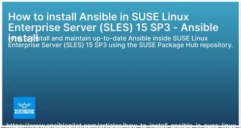 How to install Ansible in OpenSUSE Leap 15 - Ansible install