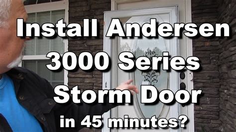 Storm Door Installation In About 1 Hour: Andersen Rapid Install 1 System Installation Overview. Note: This content can only be viewed using modern browsers, such as Google Chrome, Safari, Firefox and Microsoft Edge. For Further Assistance: Windows or Patio Doors:Andersen Windows Customer Support:855-603-0692 or visit Help Center. 