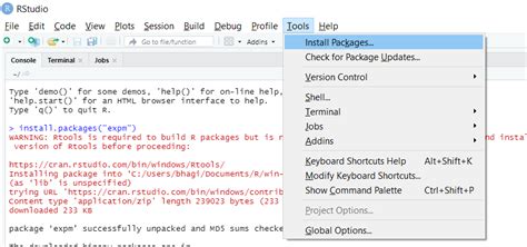 How to install car package in rstudio