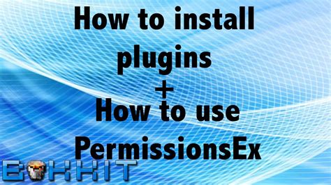 How to install permissionsex.  Go to the PermissionsEX website and down...