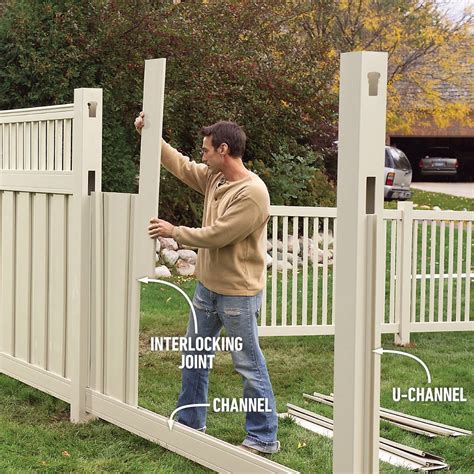 How to install pre assembled vinyl fence panels.  The assembly process begins by inserti...