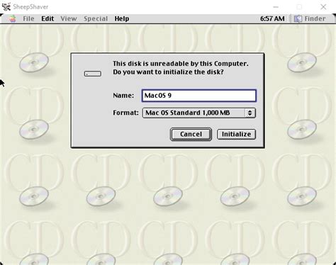 How to install sheepshaver.  You must, however, use Disk Tools 8.  Some very new settings...