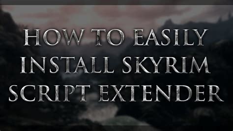 Hope this video helped you guys!Make sure to hit that bell if you sub so you can get notified when I upload my next video.SocialsTwitch: https://www.twitch.t.... How to install skyrim script extender vortex