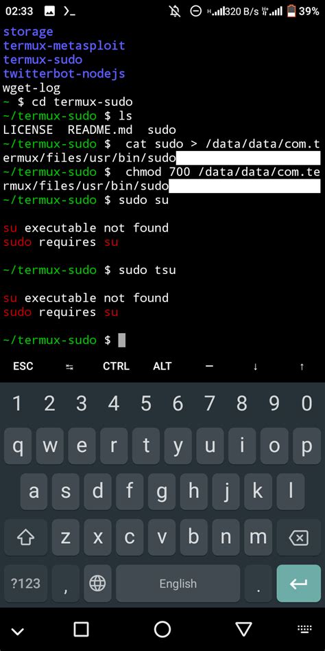 How to install sudo on android.  This will take several minutes for the first sta...