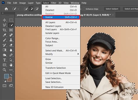 How to invert a selection in photoshop