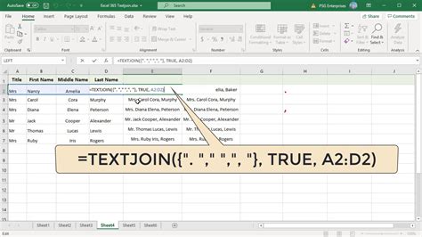 How to join text in excel