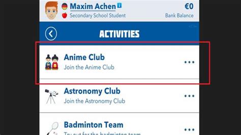 How to join the Anime Club in BitLife