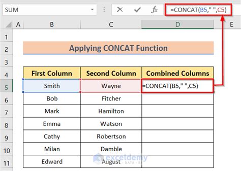 How to join to columns in excel