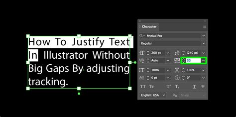 How to justify in illustrator