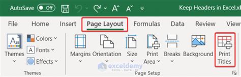 How to keep header in excel