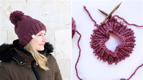 How to knit a hat in the round YouTube