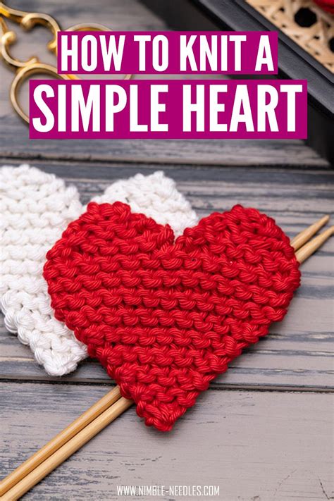 How to knit a heart shape for beginners easy step by step tutorial