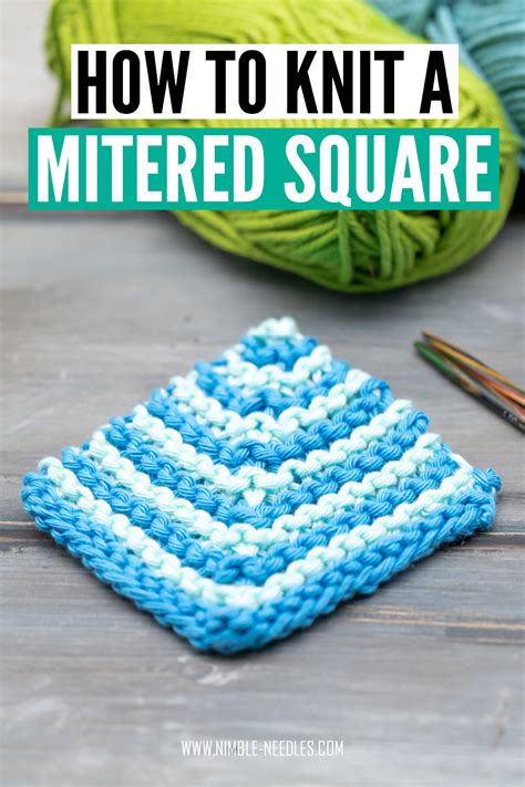 How to knit a mitered square step by step tutorial for beginner [+video]
