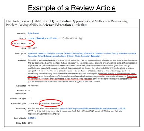 How to know if an article is peer reviewed. Oct 20, 2021 · Keep in mind the following definitions. Peer-reviewed (or refereed): Refers to articles that have undergone a rigorous review process, often including revisions to the original manuscript, by peers in their discipline, before publication in a scholarly journal. This can include empirical studies, review articles, meta-analyses among others. 