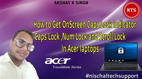 How to know if caps lock is on with acer computers