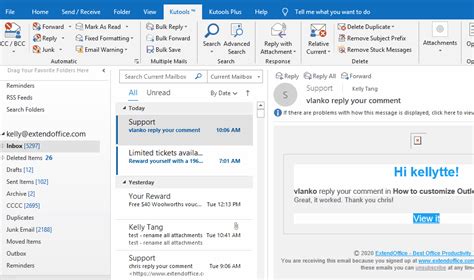 How to leave emails unread in outlook