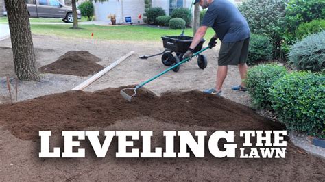 How to level a yard. Pull a bow rake over the soil and collect all the grass clumps, weeds, and small rocks. Drag the rake in straight rows until it covers all the area. Make the lines even from uneven or bumpy yards. Put high attention to where the soil is compacted. Drag the hard landscape edge to disperse the soil every bit. 