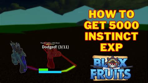 How to level up instinct in blox fruits. A quick way to level up by server hopping is to follow the next few steps: Visit the Second Sea. Go to Green Zone. Activate Instinct. Find a Marine Captain and fight, use Dodges. As your Dodges lower, prepare to change servers. When Dodges are at zero, join a new server. Spawn at the Green Zone. 