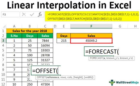 How to linearly interpolate in excel