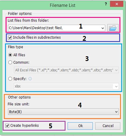 How to list all filenames in a folder and create hyperlinks for …