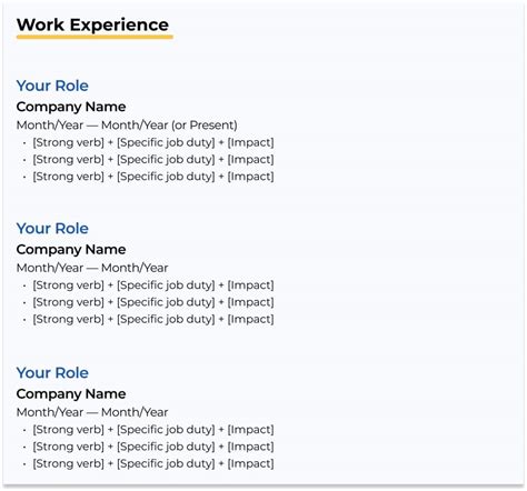 How to list work experience in resume