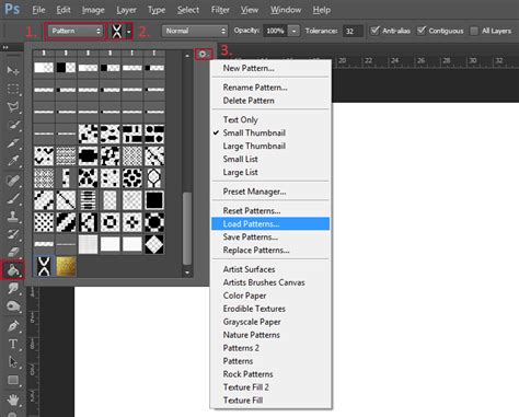 How to load patterns in photoshop